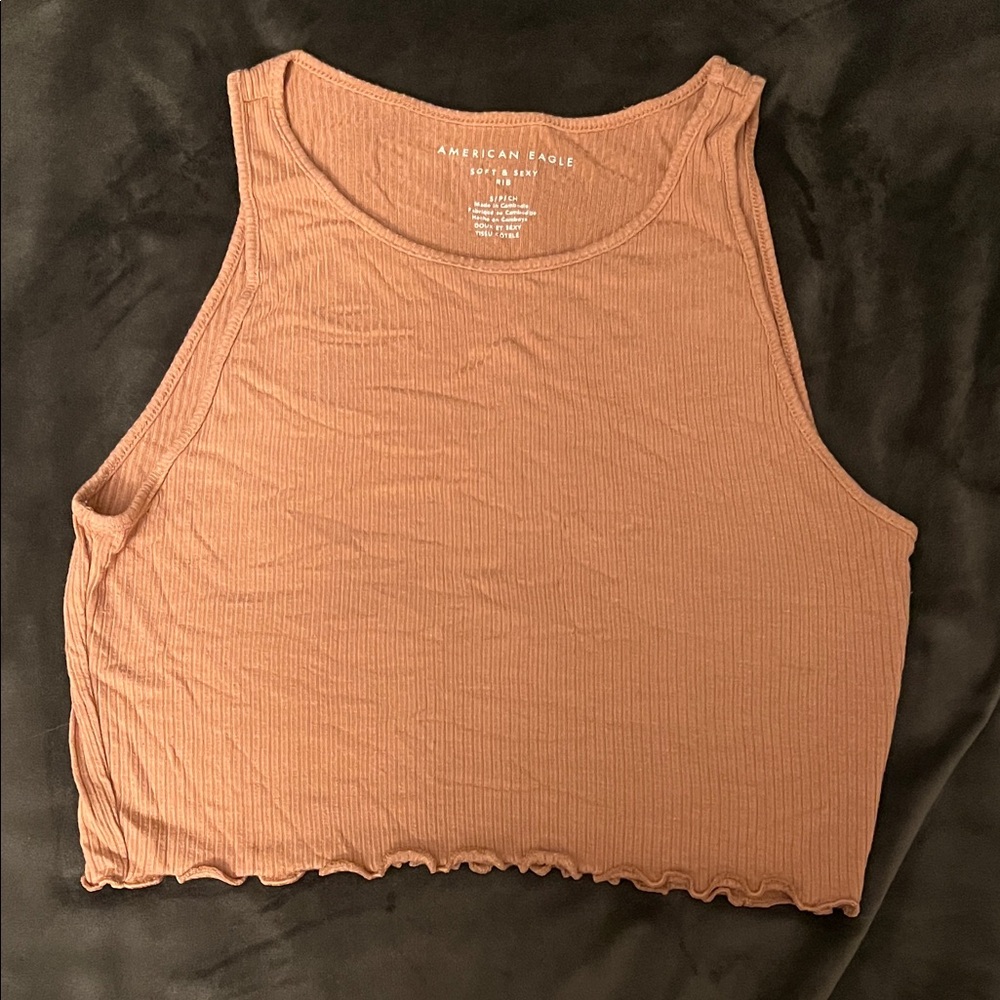 American Eagle Outfitters Women's Brown Crop Top